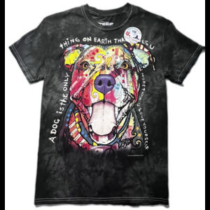 3D Tees Colorful Dog Pit Bull Charcoal Short Sleeve Inspiration T-Shirt